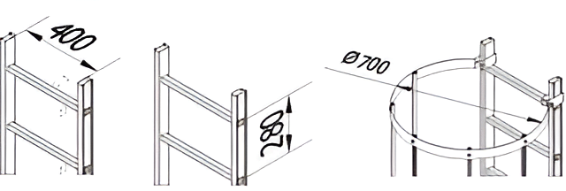 Escalera con protección dorsal